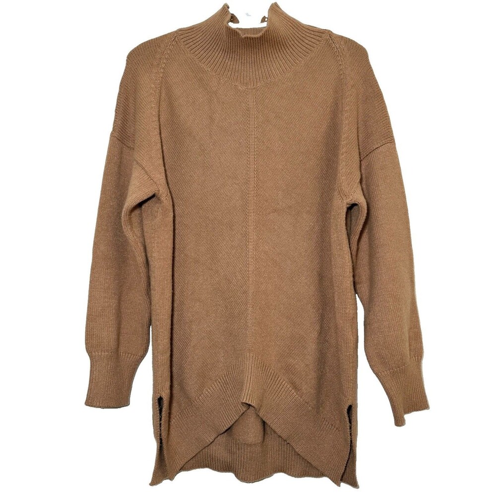 Maeve by Anthropologie Crystal Mock Neck Tunic Sweater Camel Size M